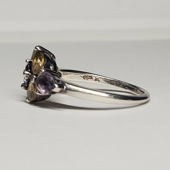 Amethyst & Citrine Gemstone Ring, Size 8 - Picture 6 of 8
